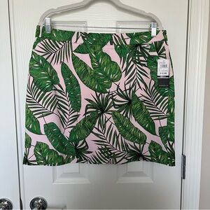 Rafaella Green Leaf Print Skort